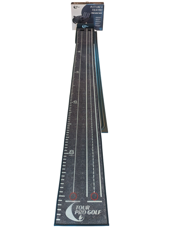 Tour Pro Golf Wooden Crystal Velvet Cool Grey Putting Mat