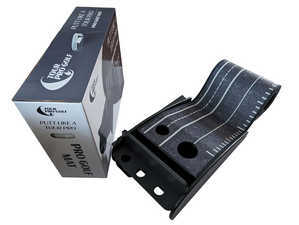 Tour Pro Golf Wooden Crystal Velvet Cool Grey Putting Mat