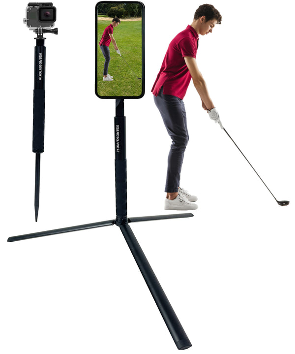Tour Pro Golf Pod 3.0 Height Adjustable Golf Tripod Video Stand & Spike